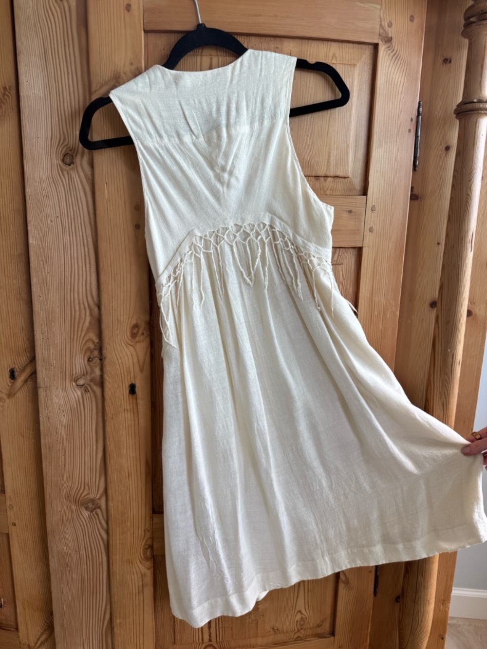 Isabel Marant White Linen Macramé Fringe Dress Boho - Picture 2 of 3